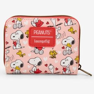 Loungefly Peanuts Snoopy & Woodstock Valentine's Day Mini Zipper Around Wallet!